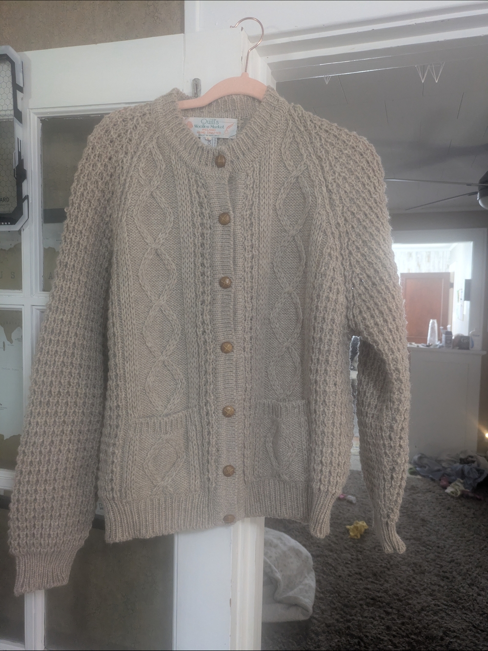 Size Large 100% Wool Handcrafted In Ireland Wool Sweater.
